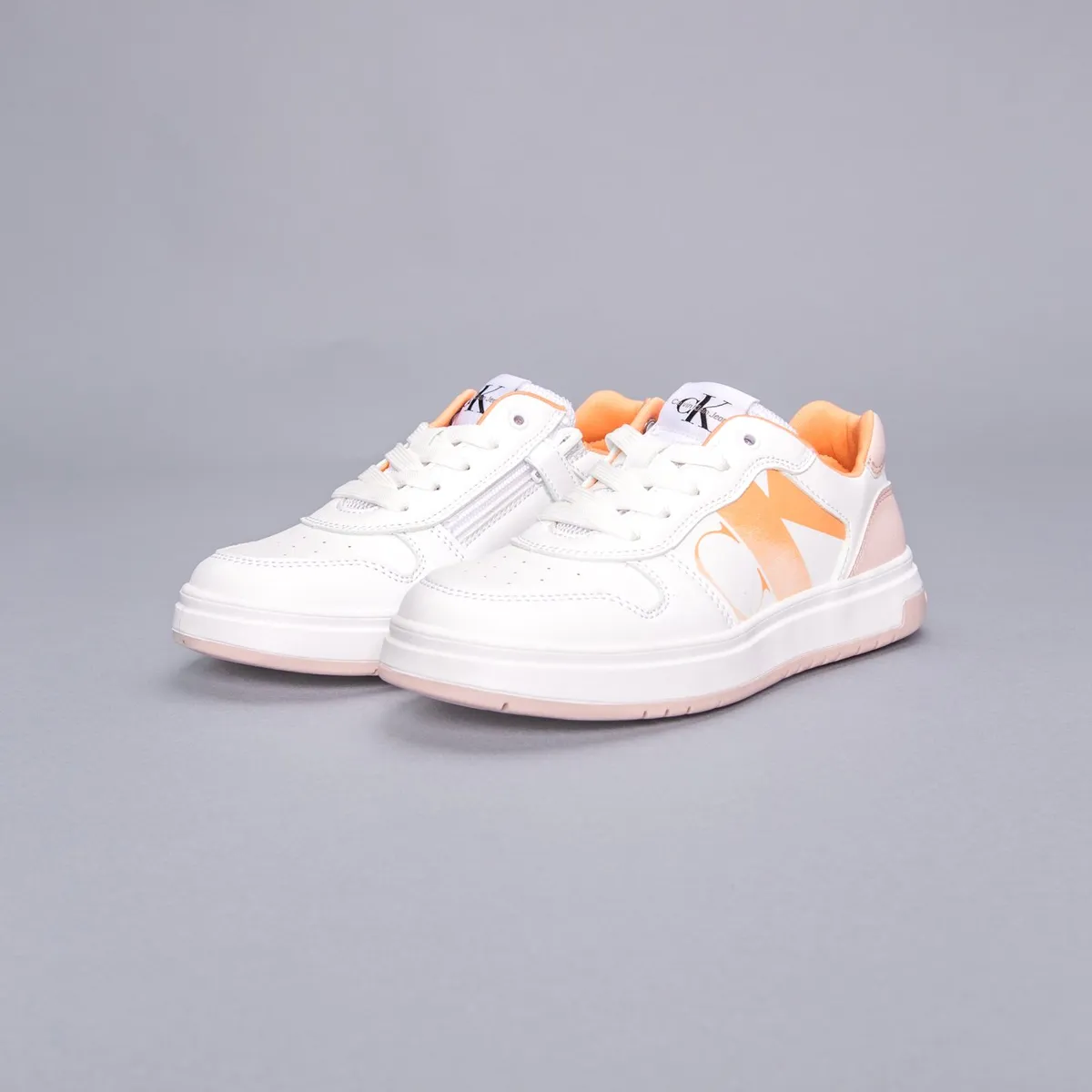 CALVIN KLEIN - Tenis Blanco Niña De Corte Bajo Con Cordones Calvin Klein