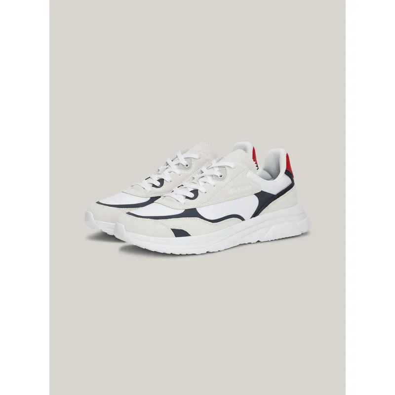 TOMMY HILFIGER - Tenis blanco de running de ante color block Tommy Hilfiger