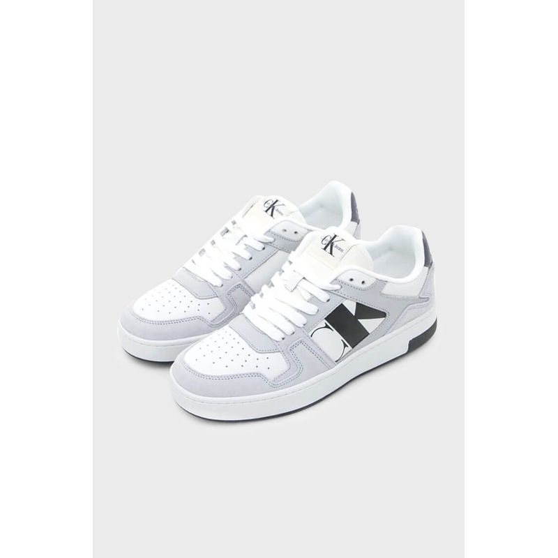 CALVIN KLEIN - Tenis blanco basket de ante Calvin Klein