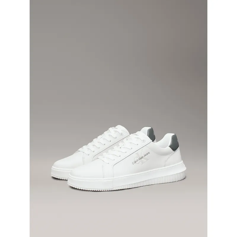 CALVIN KLEIN - Tenis Blanco De Cuero Robusto Para Hombre Calvin Klein