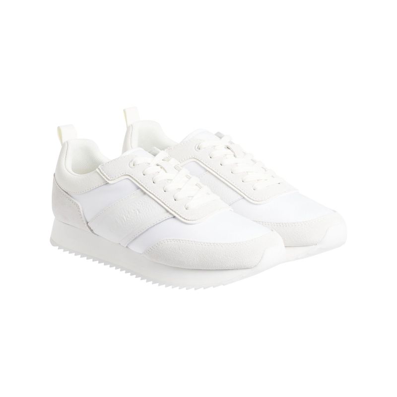 CALVIN KLEIN - Tenis blanco low top lace up Calvin Klein