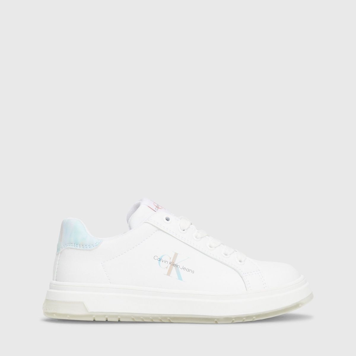 CALVIN KLEIN - Tenis Blancos CK Jeans con Detalle Celeste Calvin Klein