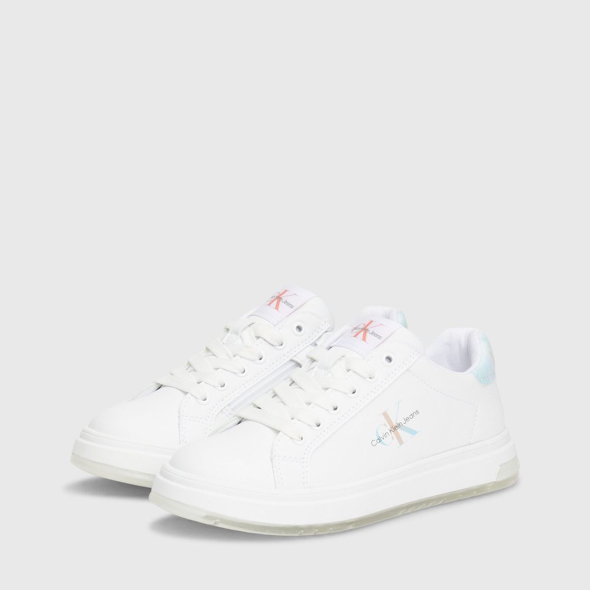 CALVIN KLEIN - Tenis Blancos CK Jeans con Detalle Celeste Calvin Klein