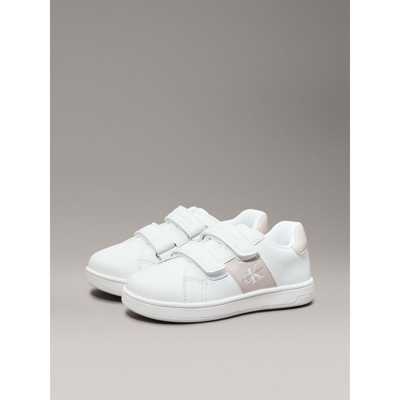 CALVIN KLEIN - Tenis blanco para niña con doble velcro Calvin Klein