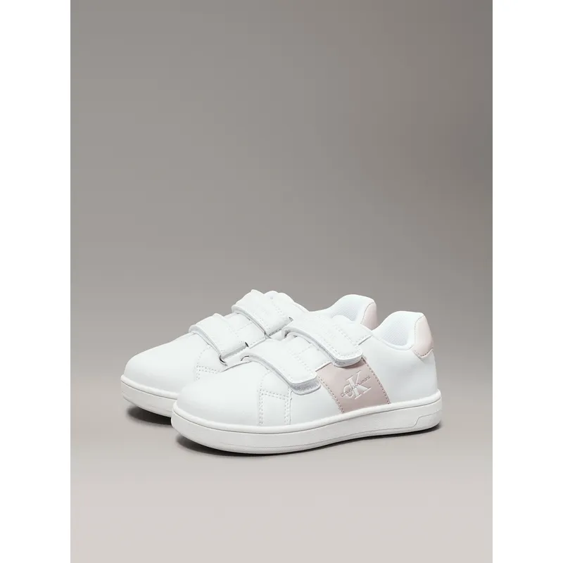 CALVIN KLEIN - Tenis blanco para niña con doble velcro Calvin Klein