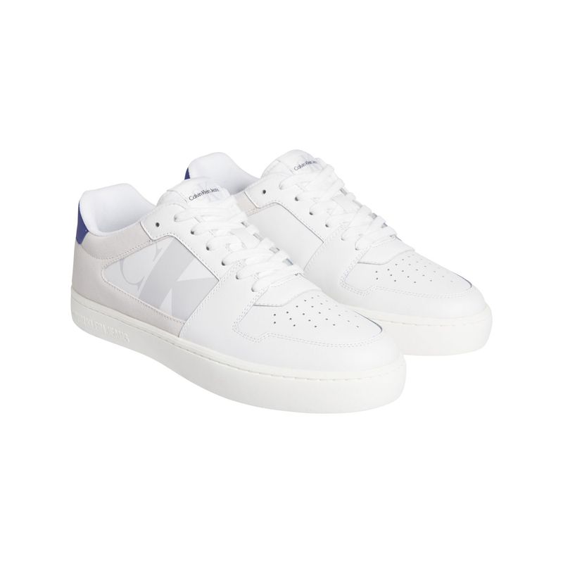 CALVIN KLEIN - Tenis blanco clásicos con detalle de gamuza Calvin Klein