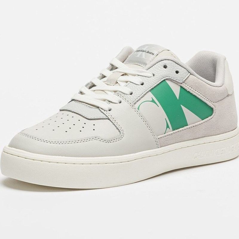 CALVIN KLEIN - Tenis gris clásicos con detalle de gamuza Calvin Klein