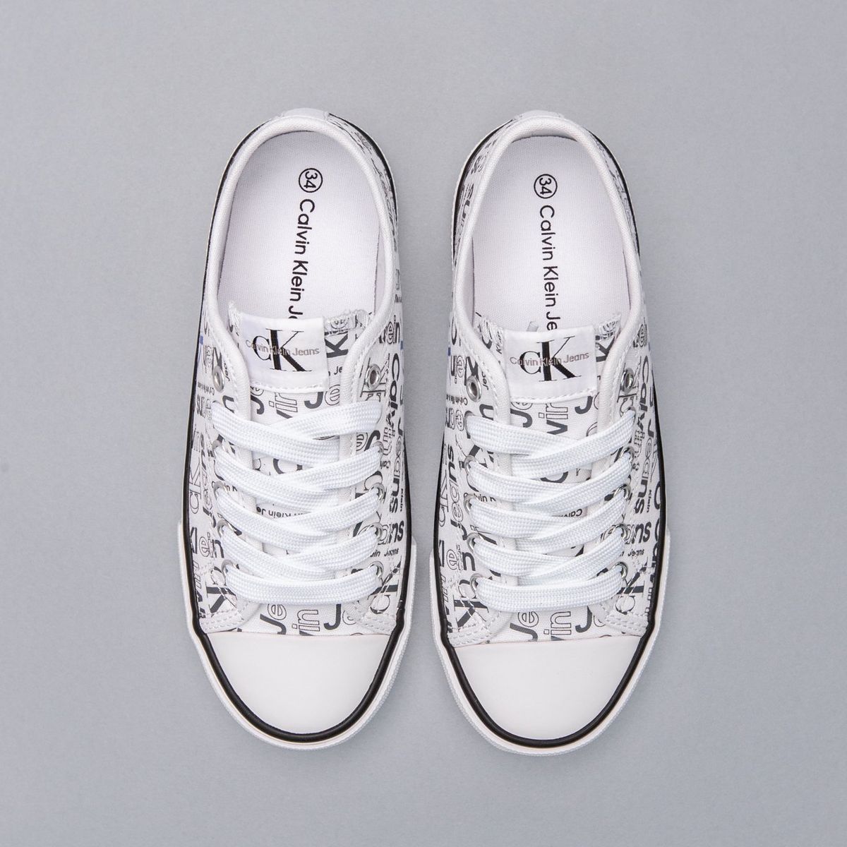 CALVIN KLEIN - Tenis Blanco Niña Con Monograma Calvin Klein