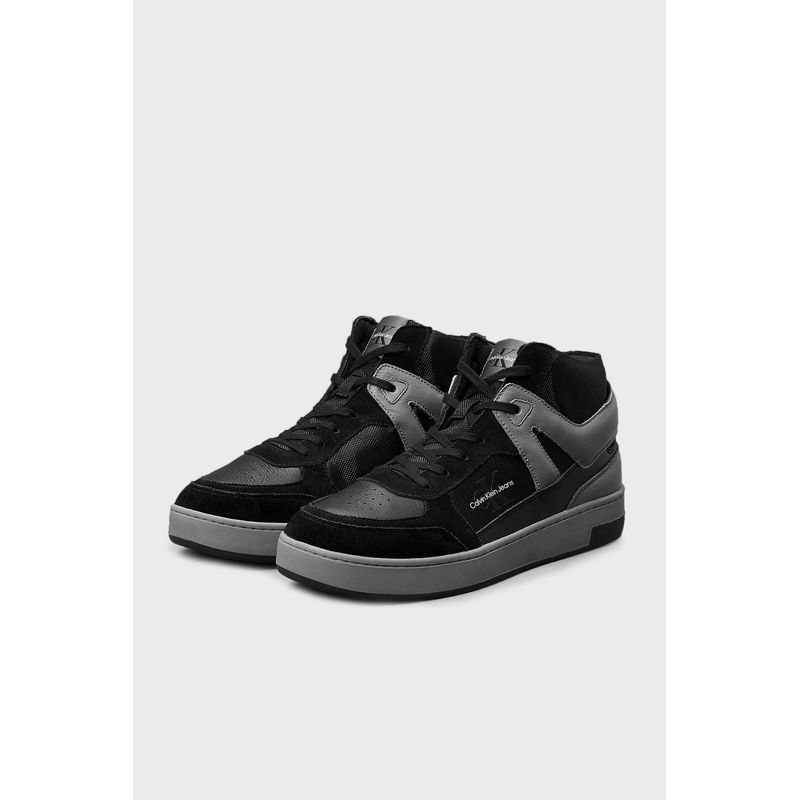 CALVIN KLEIN - Tenis Negro De Corte Alto De Ante Calvin Klein
