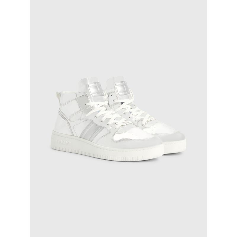 TOMMY HILFIGER - Tenis gris metalizadas de corte alto Tommy Hilfiger