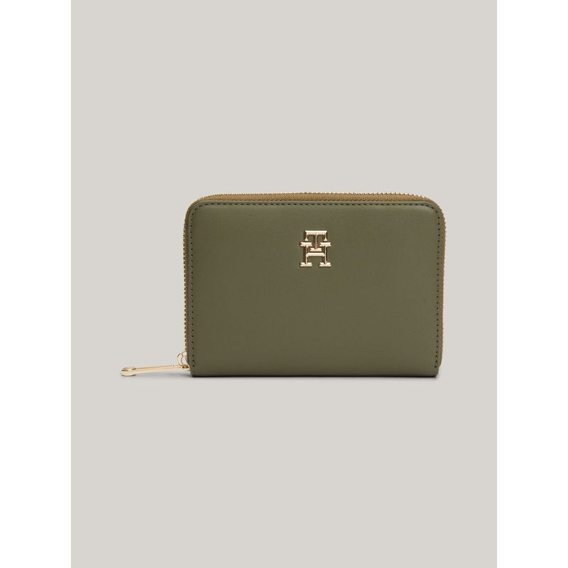 TOMMY HILFIGER - Billetera verde Chic mediana con cremallera Tommy Hilfiger