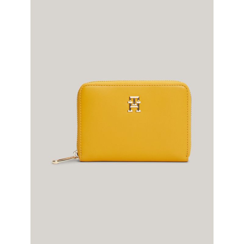 TOMMY HILFIGER - Billetera amarilla Chic mediana con cremallera Tommy Hilfiger