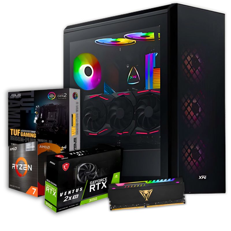 AMD - Torre Gamer AMD Ryzen 7 5700X DDR4 32GB SSD 1TB RTX 3050 8GB