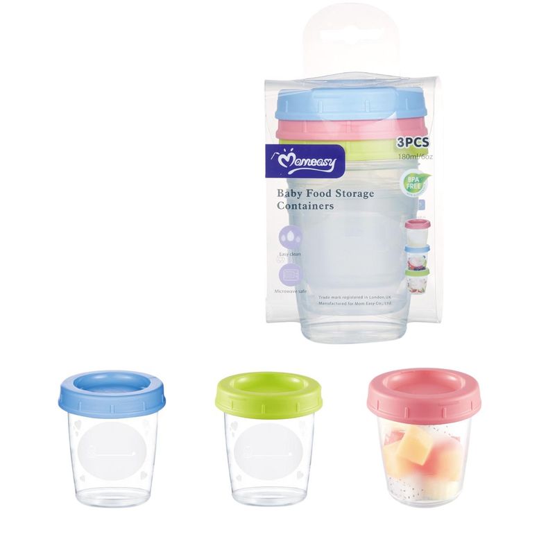 GENERICO - Set X3 Tarritos Vasos 6 Onz Almacenamiento Comida Bebe