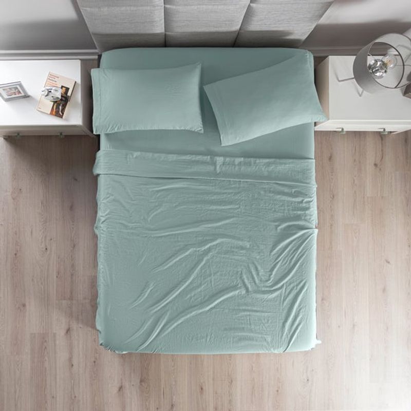 VIANNEY - Sábanas Viasoft Washed Mint Sencillo Vianney