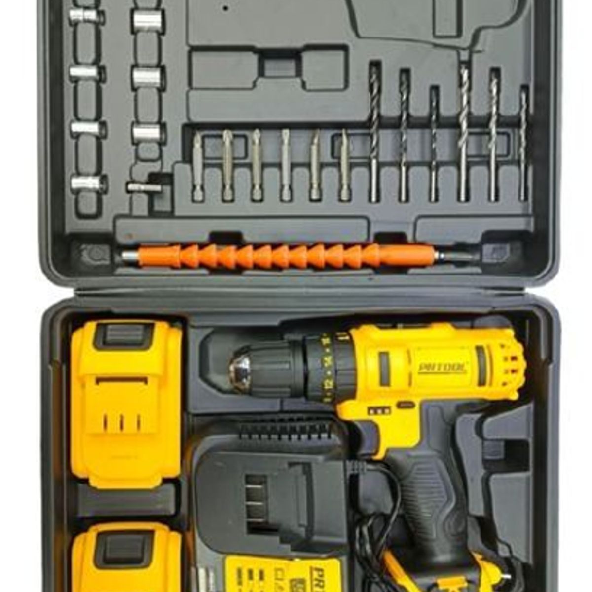 PROTOOL - Taladro Inalámbrico 24v Percutor 2 Baterías Mas Caja Accesorios