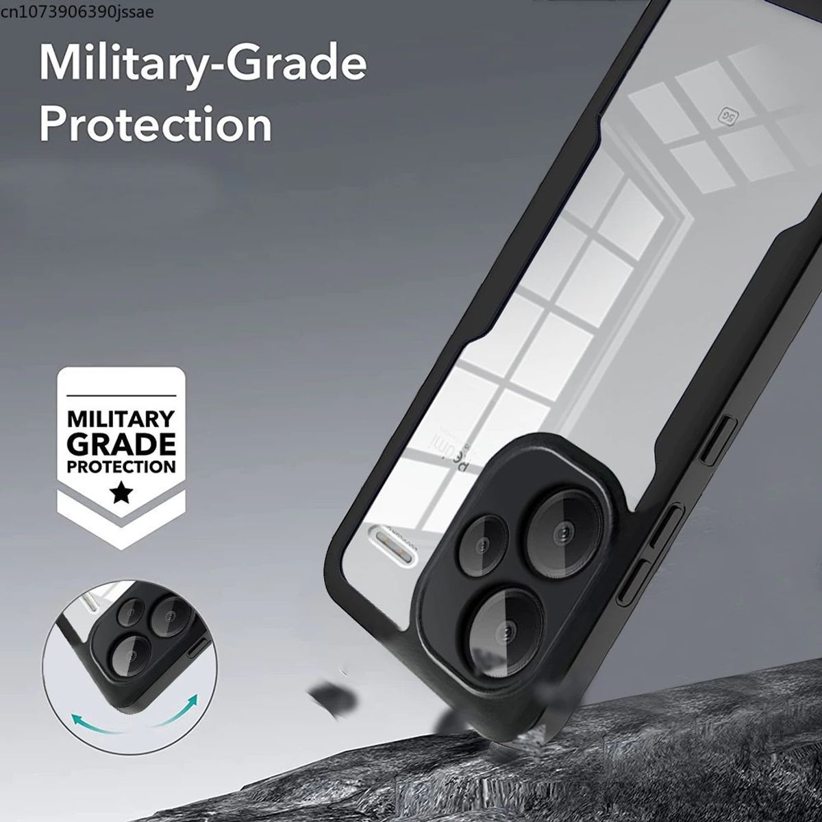 GENERICO - Estuche Protector Funda 2 En1 360 Para Redmi note 13 pro plus 5g Negro