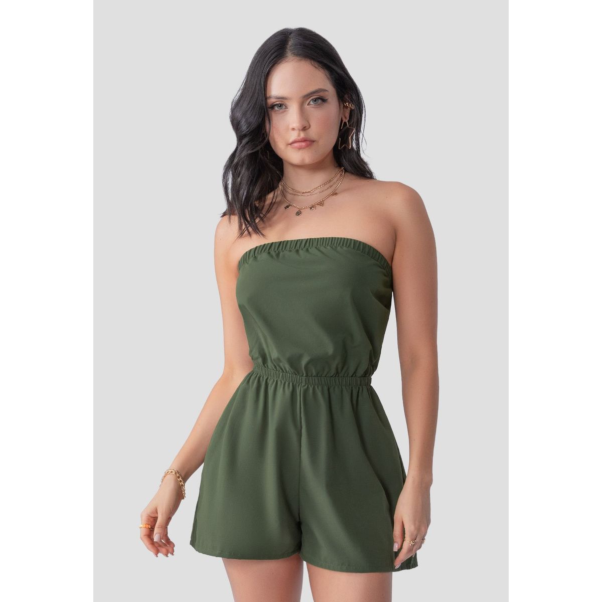 ATYPICAL - Enterizo Corto Mujer Verde Militar Atypical 106185