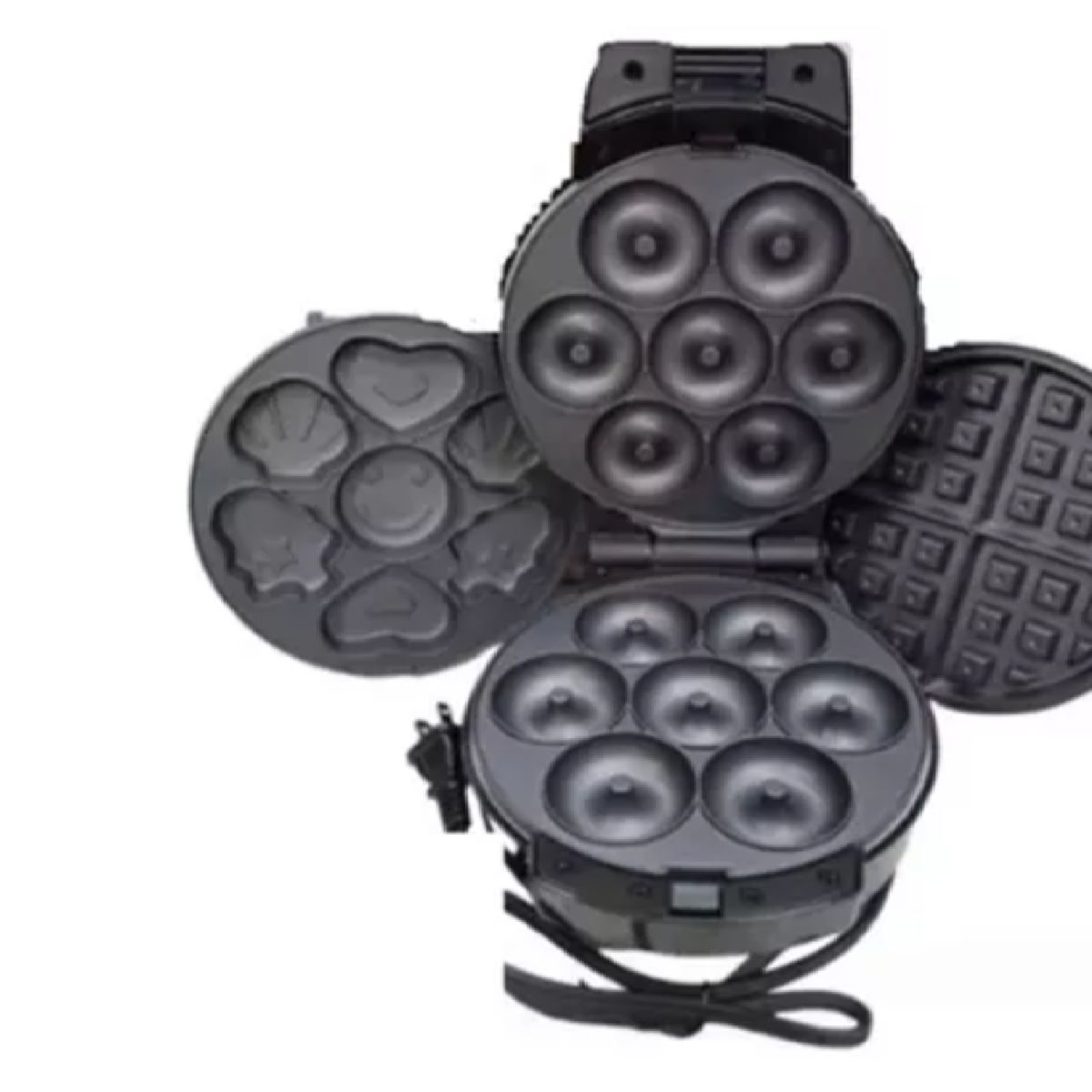 GENERICO - WAFLERA 3 EN 1 CON DIFERENTES MOLDES WAFFLES DONAS Y FIGURAS