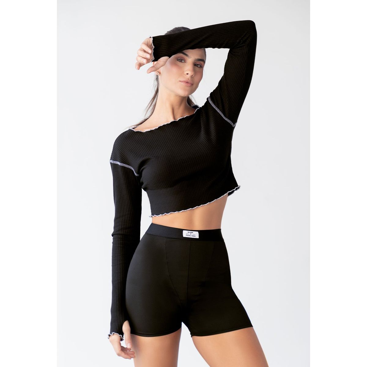 FORMAS INTIMAS - Crop Top Mujer Negro Fi 106414