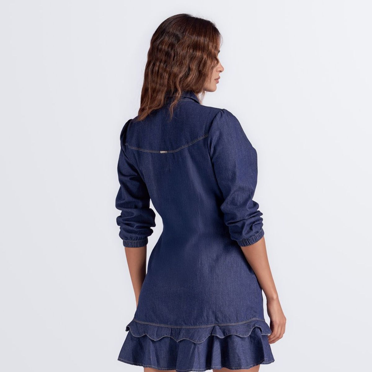 DEREK - Vestido En Chambray Con Gola Y Mangas Mariana Derek