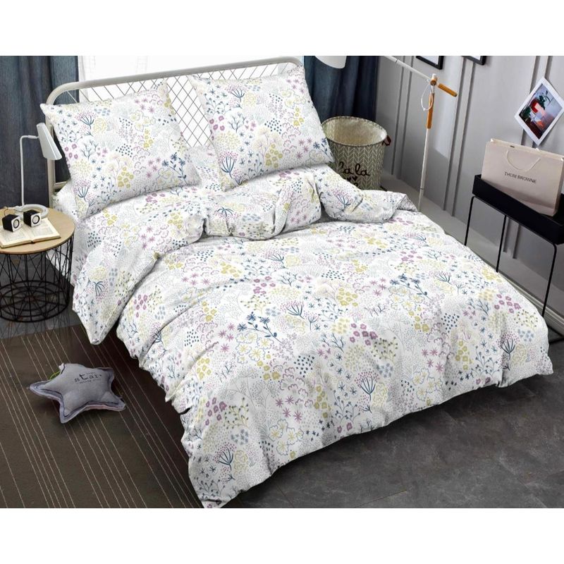 GENERICO - Duvet Doble Faz - Funda de Plumón Doble Lila Flores.