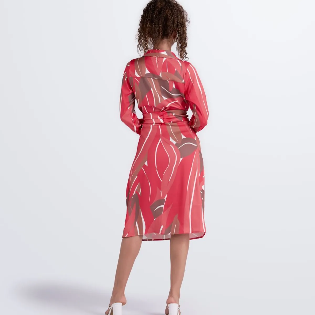 DEREK - Vestido Corto Para Mujer Manga Larga Estampado Derek