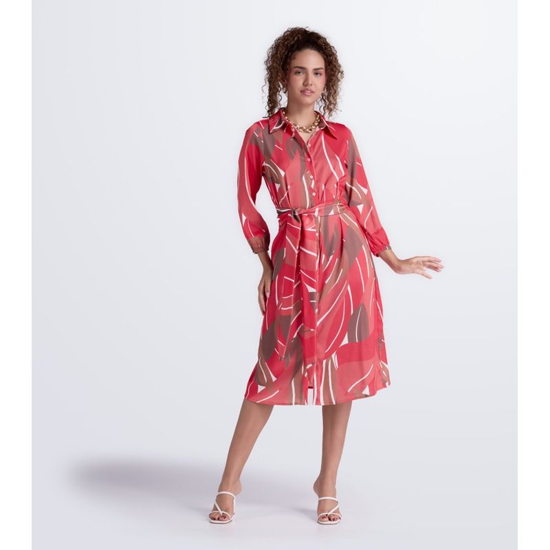 DEREK - Vestido Corto Para Mujer Manga Larga Estampado Derek