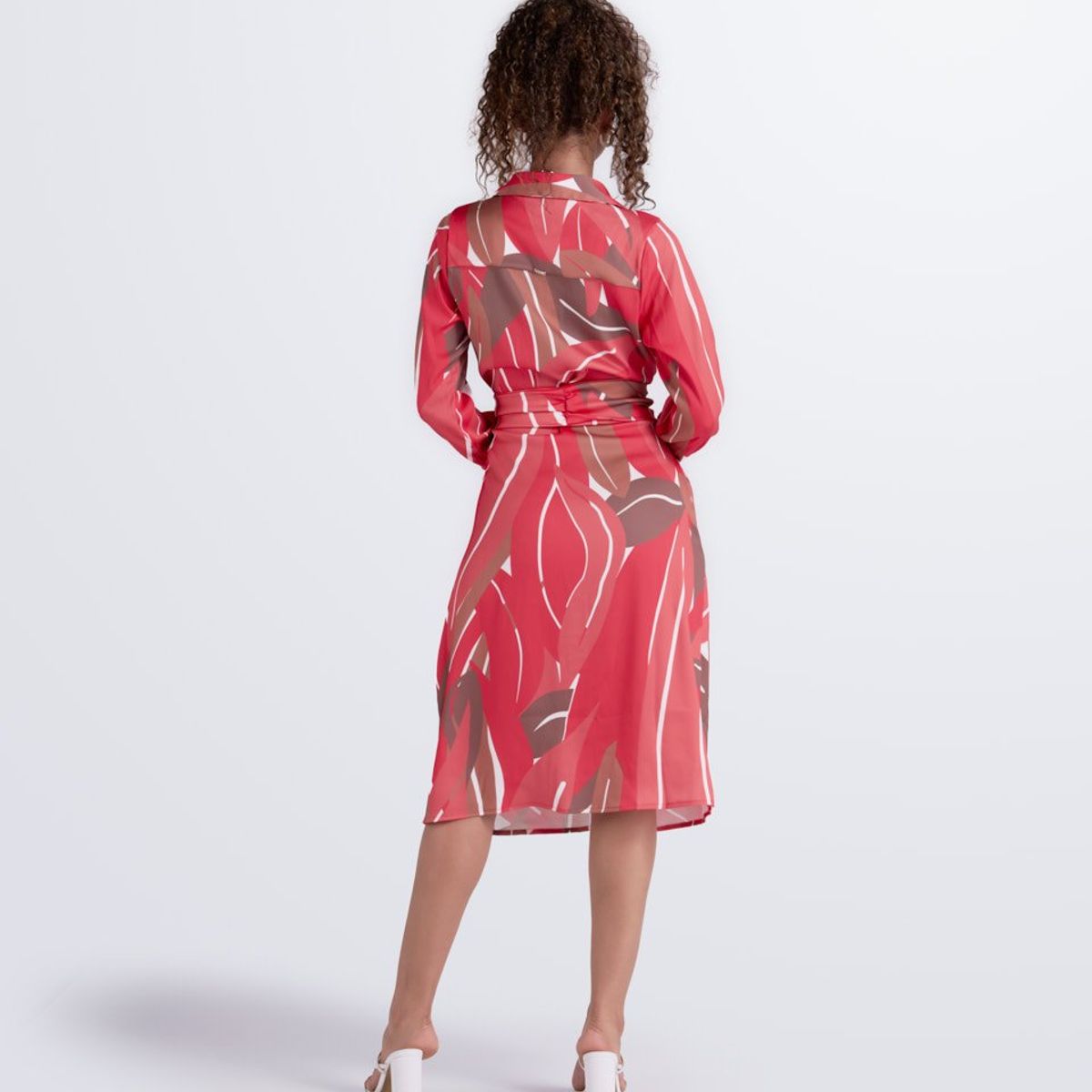 DEREK - Vestido Corto Para Mujer Manga Larga Estampado Derek