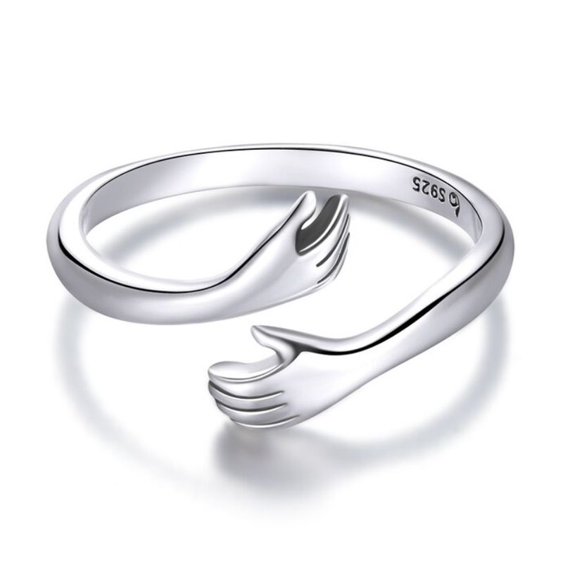 ALHAJAS - Anillo Ajustable Para Mujer Abrazo Fabricado En Plata 925