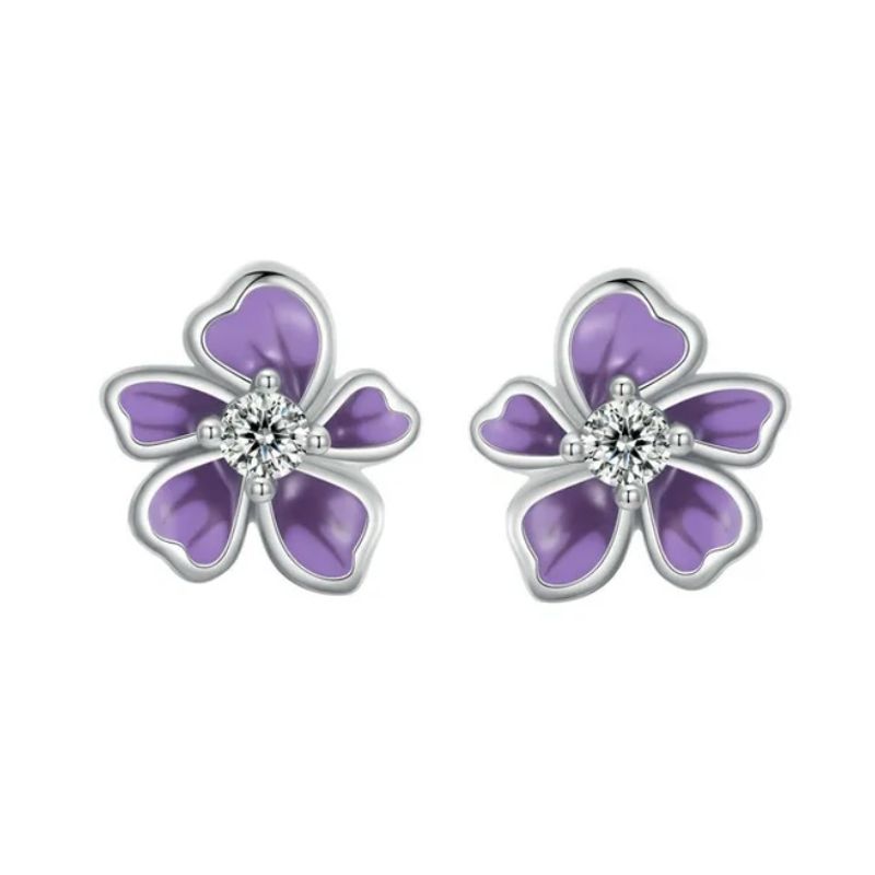 ALHAJAS - Aretes Topos Alhajas Flor Primavera Para Mujer En Plata 925