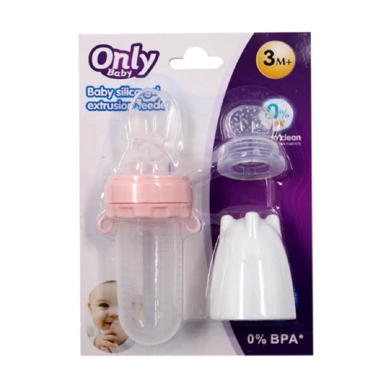 ONLYBABY - Tetero Silicona 2en1 Cuchara Y Malla Fruta Para Bebe