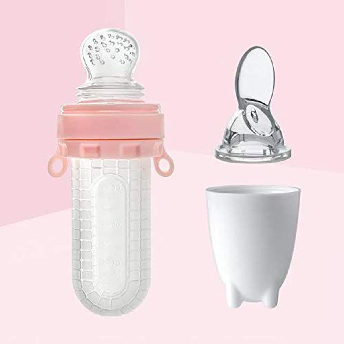 ONLYBABY - Tetero Silicona 2en1 Cuchara Y Malla Fruta Para Bebe