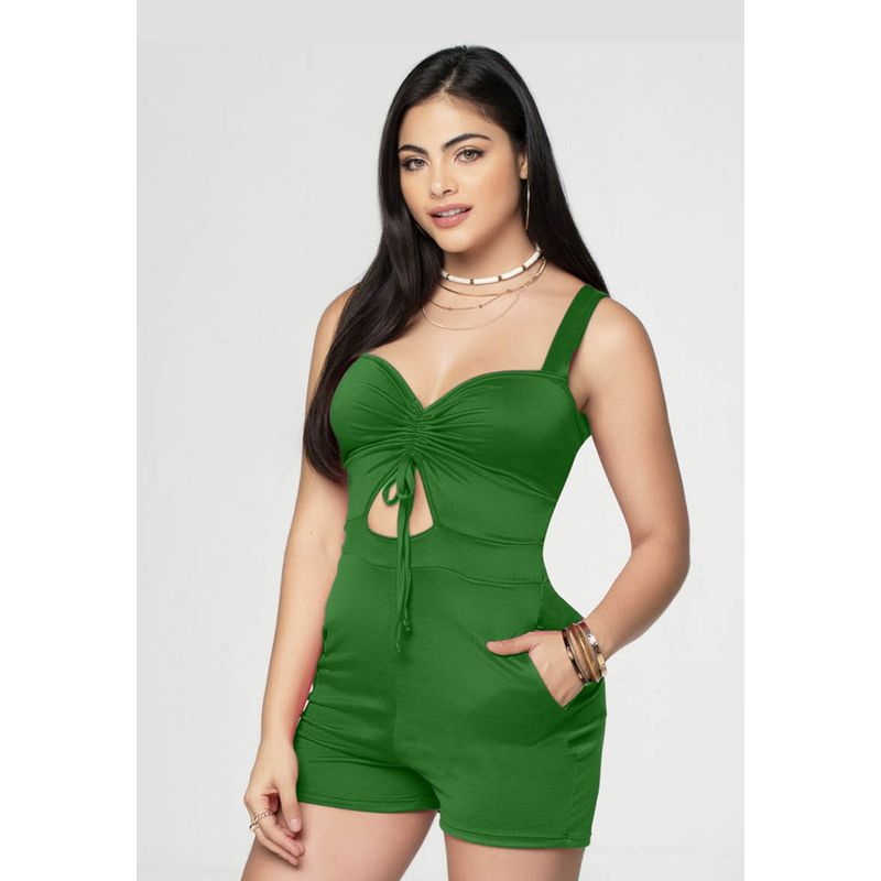 MARKETING PERSONAL - Enterizo Corto Mujer Verde Botella Mp 91733