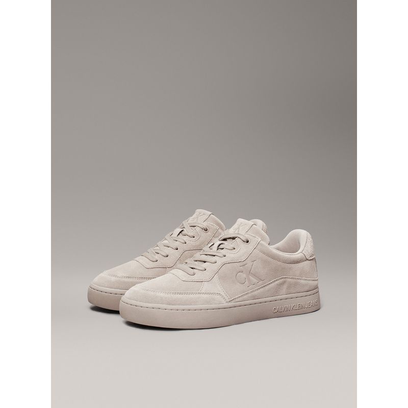 CALVIN KLEIN - Tenis beige classic iconic de ante Calvin Klein