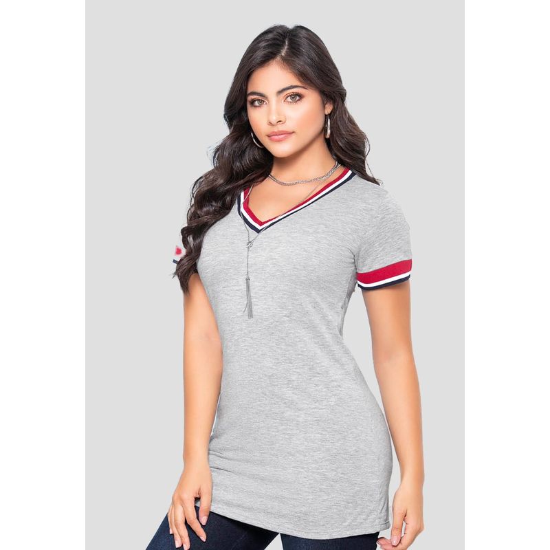 MARKETING PERSONAL - Blusón Mujer Gris Jaspe Mp 91784