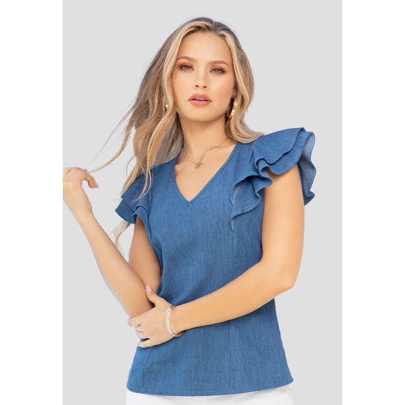 MARKETING PERSONAL - Blusa Mujer Azul Mp 87239