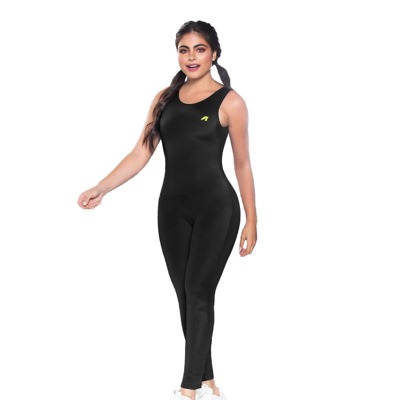 FORMAS INTIMAS - Enterizo Largo Mujer Negro Fi 87216