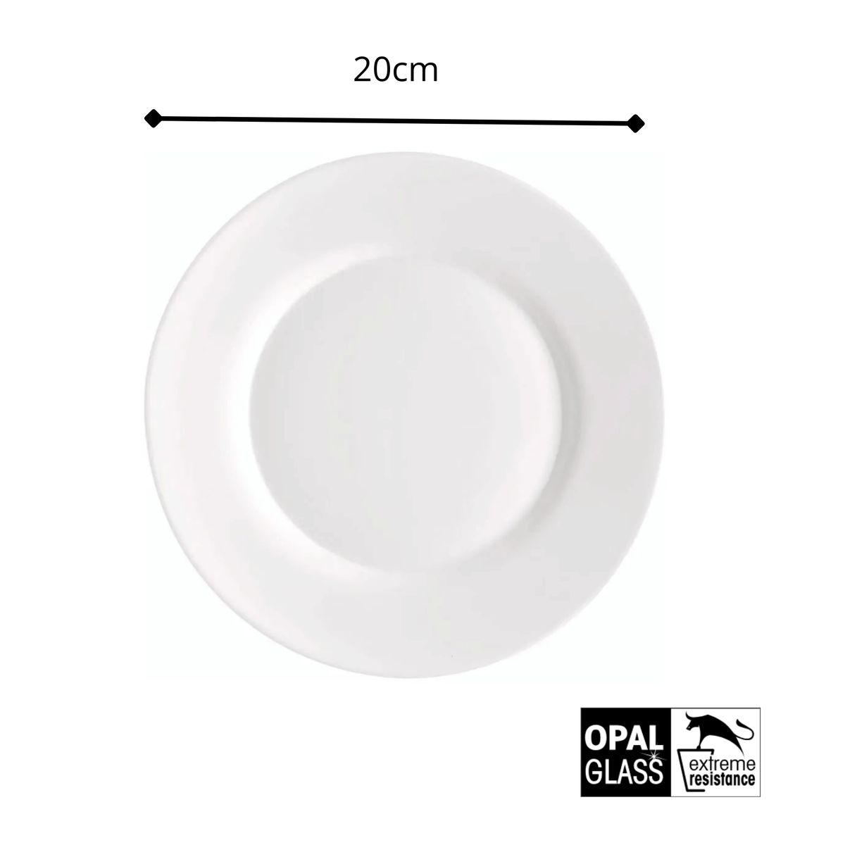 BORMIOLI ROCCO - Set X4 Platos Postre Toledo 20cm Vitrocerámica Bormioli Rocco