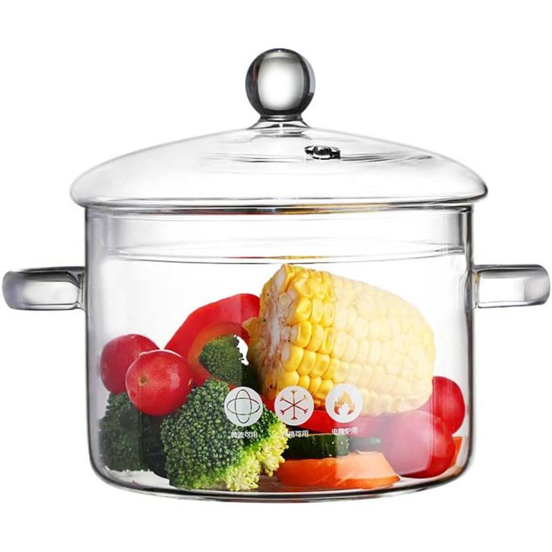 GENERICO - Olla de vidrio de borosilicato de 1500ml