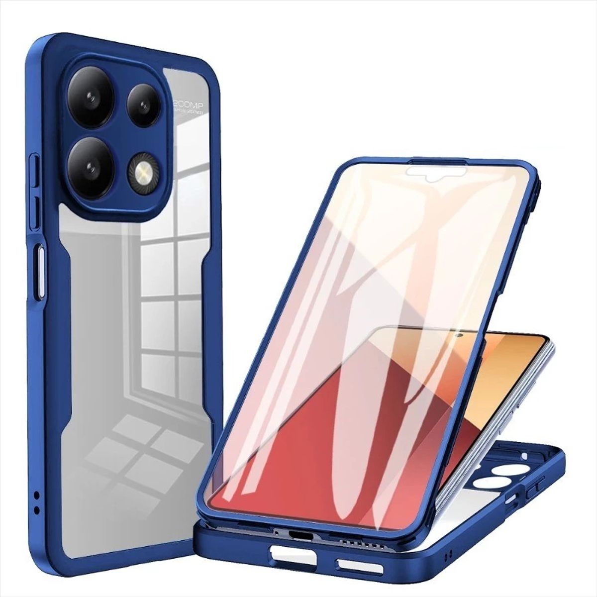 GENERICO - Estuche Protector Funda 2 En 1 360 Para Redmi note 13 4G Azul