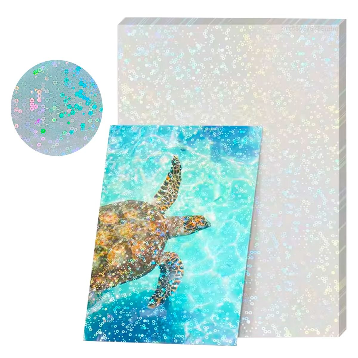 GENERICO - Papel Adhesivo Holográfico Laminación En Frio A4 X 20 Hojas