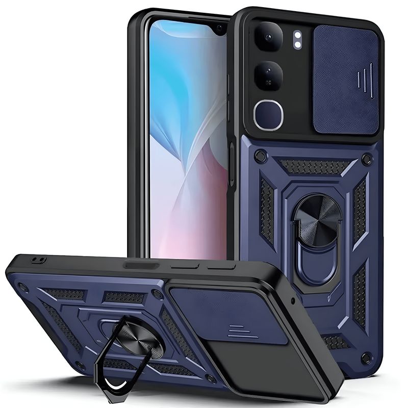 GENERICO - Funda Estuche Case Slider Compatible Con Vivo Y19S 4G Azul