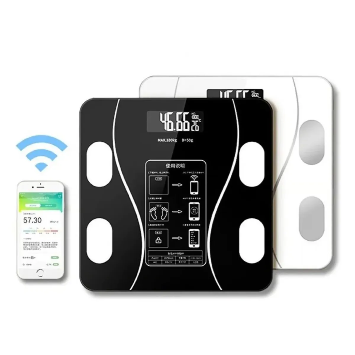 GENERICO - Báscula Digital Inteligente Bluetooth Recargable