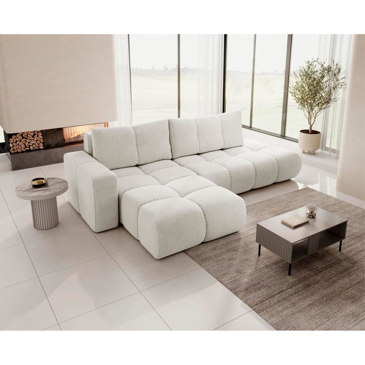 GENERICO - Sofá Moderno el L Para Sala de estar blanco