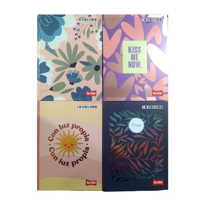 SCRIBE - Pack x3 Cuadernos Femenino Cosido Pastadura 100h Scribe