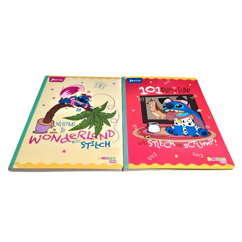 NORMA - Pack X5 Cuadernos Cosido Cuadriculados 100h Stitch Norma