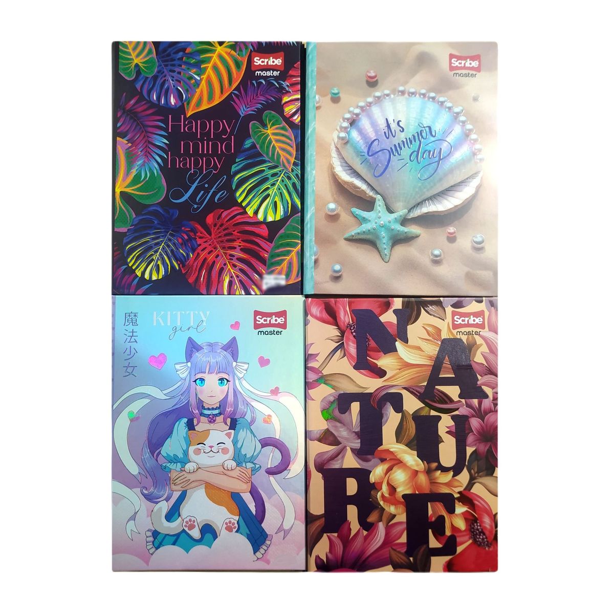 SCRIBE - Cuaderno Cosido Rayado Pasta Dura 100h Femenino Scribe