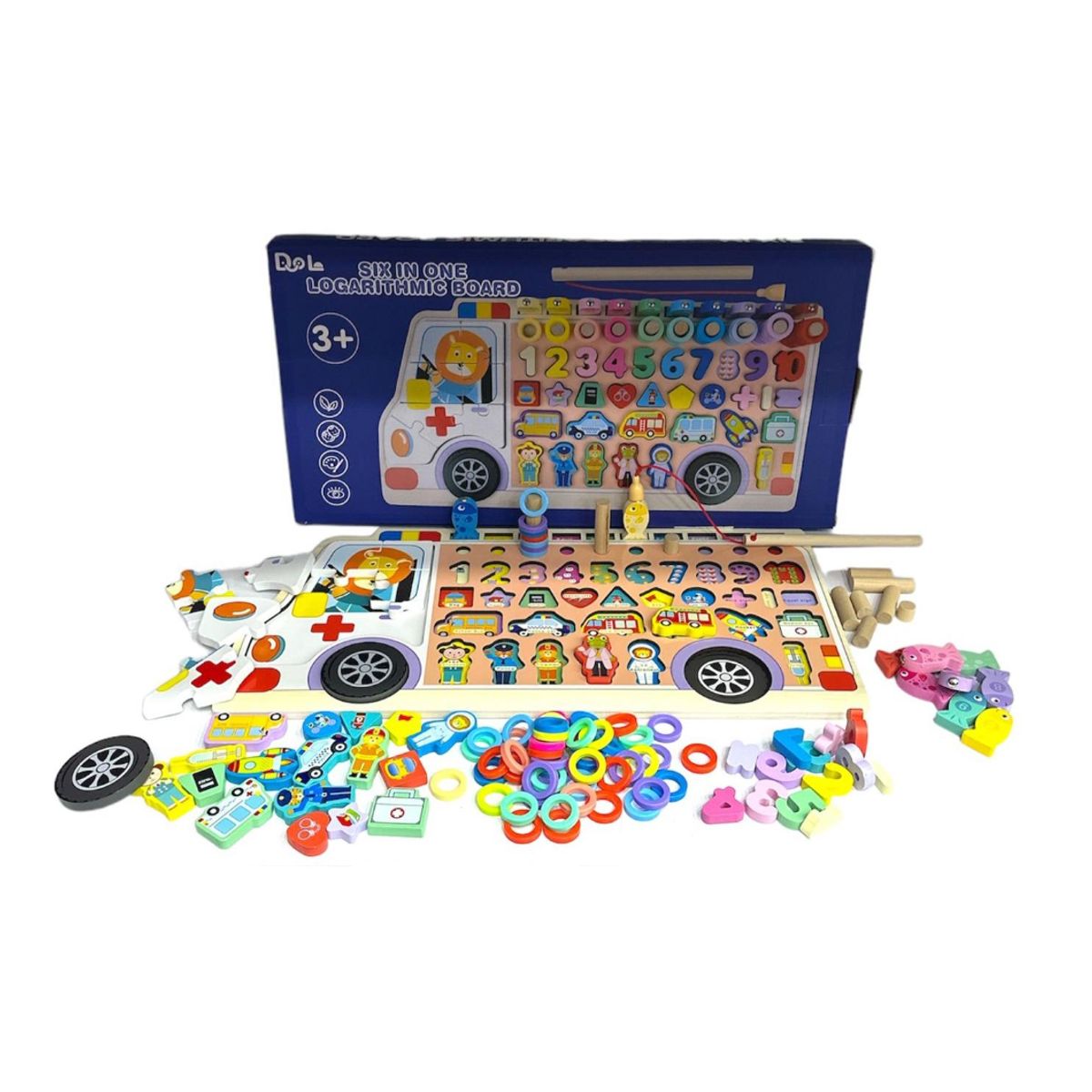 GENERICO - JUEGO EDUCATIVO 6 EN 1 PARA NIÑOS +3 AÑOS