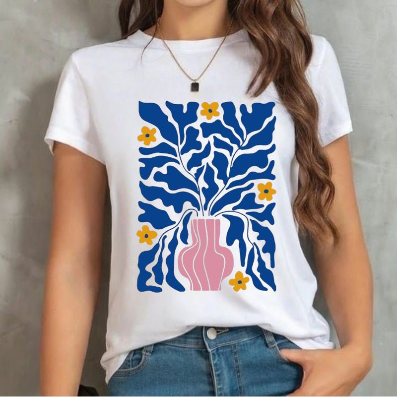 ISMI - Camiseta Mujer Manga Corta Poli Algodón Ismi